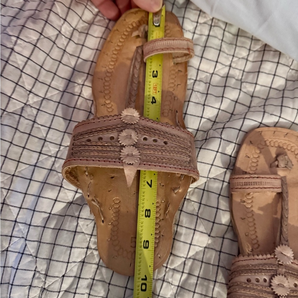 Handcrafted Tan Leather Sandals NWOT - Picture 6 of 9